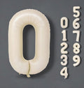 Cream Number 0 Balloon 40 Inch, 0 Balloon Number for 10th 20th 30th 40th 50th 60th Birthday Decorations, Cream Party Supplies Vatoyum Balloons