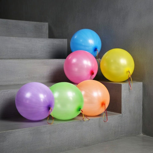 50 thickened neon-colored boxing balloons, sturdy and durable, with rubber band handles, suitable for children's birthday parties, wedding gift bags, etc. Vatoyum Balloons