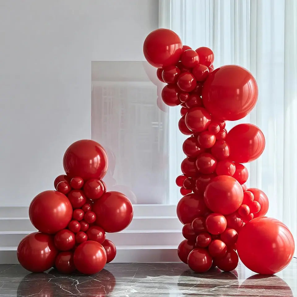 Red Balloons 140 pcs Different Sizes of 18 12 10 5 Inch Red Balloon Arch Kit Garland for Birthday Graduation Bachelorette Citizenship Anniversary Cherry Casino Theme Party Decorations Vatoyum Balloons