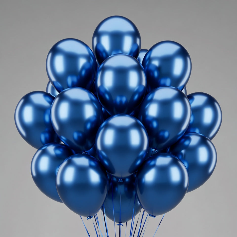 Metallic Blue Balloons 50 pcs 12 Inch Chrome Blue Latex Helium Balloons for Graduation Wedding Baby Shower Engagement Wedding Gender Reveal Birthday Party Decorations Vatoyum Balloons