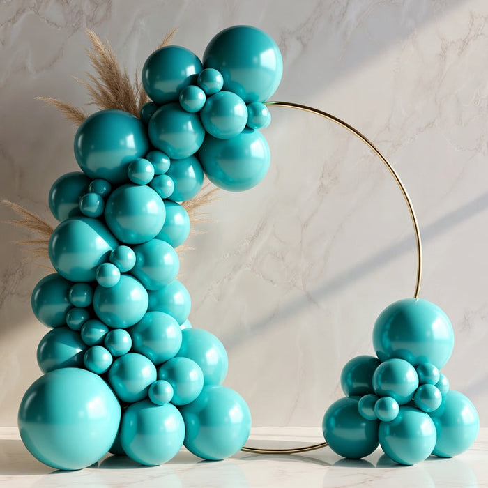 120 different sizes of blue-green balloons, 18-inch, 12-inch, 10-inch and 5-inch combination packs, suitable for baby showers, graduation ceremonies, mermaid-themed birthday parties, pool parties and other decorations. Vatoyum Balloons