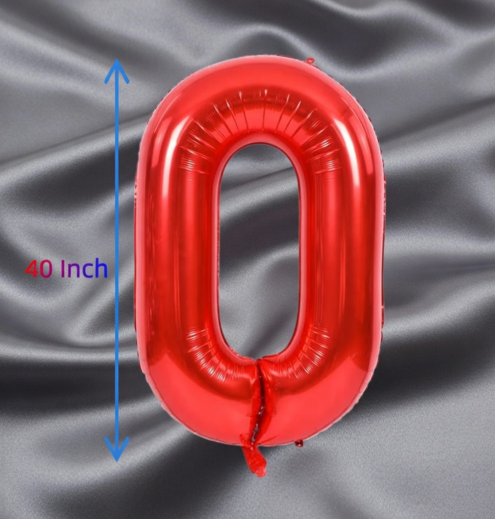 Red Number Balloon 40 Inch, 0 Number Balloons, 10 20 30 40 50 Numbers Balloon Birthday Decorations for Red Party Supplies Vatoyum Balloons