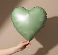 Sage Green Heart Balloon, 10PCS Green Foil Heart Balloons, 18inch Olive Green Heart Shape Balloons for Helium Birthday Party Decorations for Jungle Brithday Party, Valentines Day, Wedding, Anniversary Vatoyum Balloons
