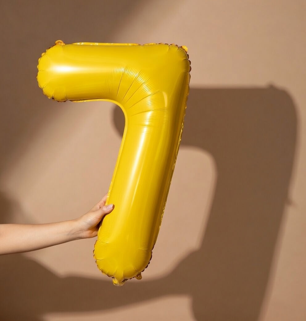 Yellow 7 Balloon, Number Balloons 40 Inch, 7th Birthday Decorations for Girls Kids, Party Decoration for Women, Number 7 Balloon Vatoyum Balloons