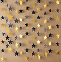 Glittering Star Wreath Banner 2026 Graduation Decorations 130-foot Star Hanging Banner Sparkling Background Birthday Classroom Wedding Supplies (Black, Gold) Vatoyum Balloons