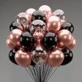 60pcs Rose Gold and Black Balloons 12inch with Rose Gold Confetti Balloons for Wedding Graduation Baby Shower Birthday Party Decoration Vatoyum Balloons