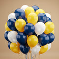Navy Blue Yellow White Balloons, 12 Inch Navy Yellow Party Dark Yellow Latex Balloons Set for Boys Men Birthday Wedding Baby Shower Graduation Anniversary Decorations Vatoyum Balloons