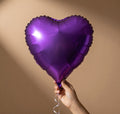 Purple Heart Balloon, 10PCS Purple Foil Heart Balloons, 18inch Metallic Purple Heart Shape Foil Balloons for Helium Birthday Party Decorations for Brithday Party, Valentines Day, Wedding, Anniversary Vatoyum Balloons