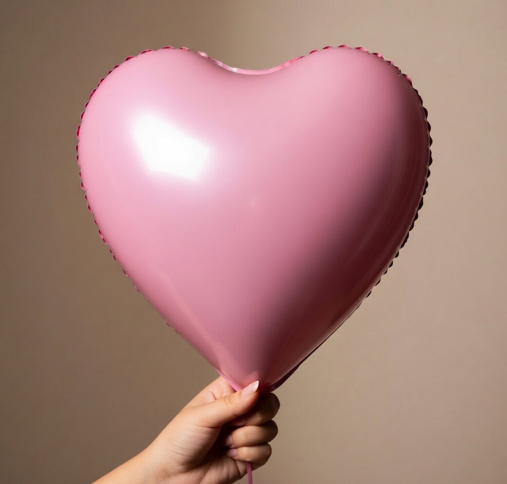 Pink Foil Heart Balloons — Pack of 10 Pink Heart-Shaped Balloons (18-Inch) — "Love" Themed Foil Balloons — Helium Compatible — Ideal for Birthday Decorations, Valentine's Day, Wedding Parties, and Anniversaries Vatoyum Balloons
