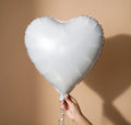 White Heart Balloons Helium, 10PCS White Foil Heart Shape Balloons Valentines 18inch Metallic White Foil Balloon for Helium Valentine Decorations for White Wedding, Brithday Party, Anniversary Vatoyum Balloons
