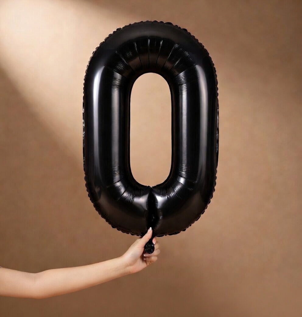 Black Number Balloon 40 Inch, 0 Number Balloons, 10 20 30 40 50 60 70 80 Numbers Balloon Birthday Decorations, Black Party Supplies for Women Men Vatoyum Balloons