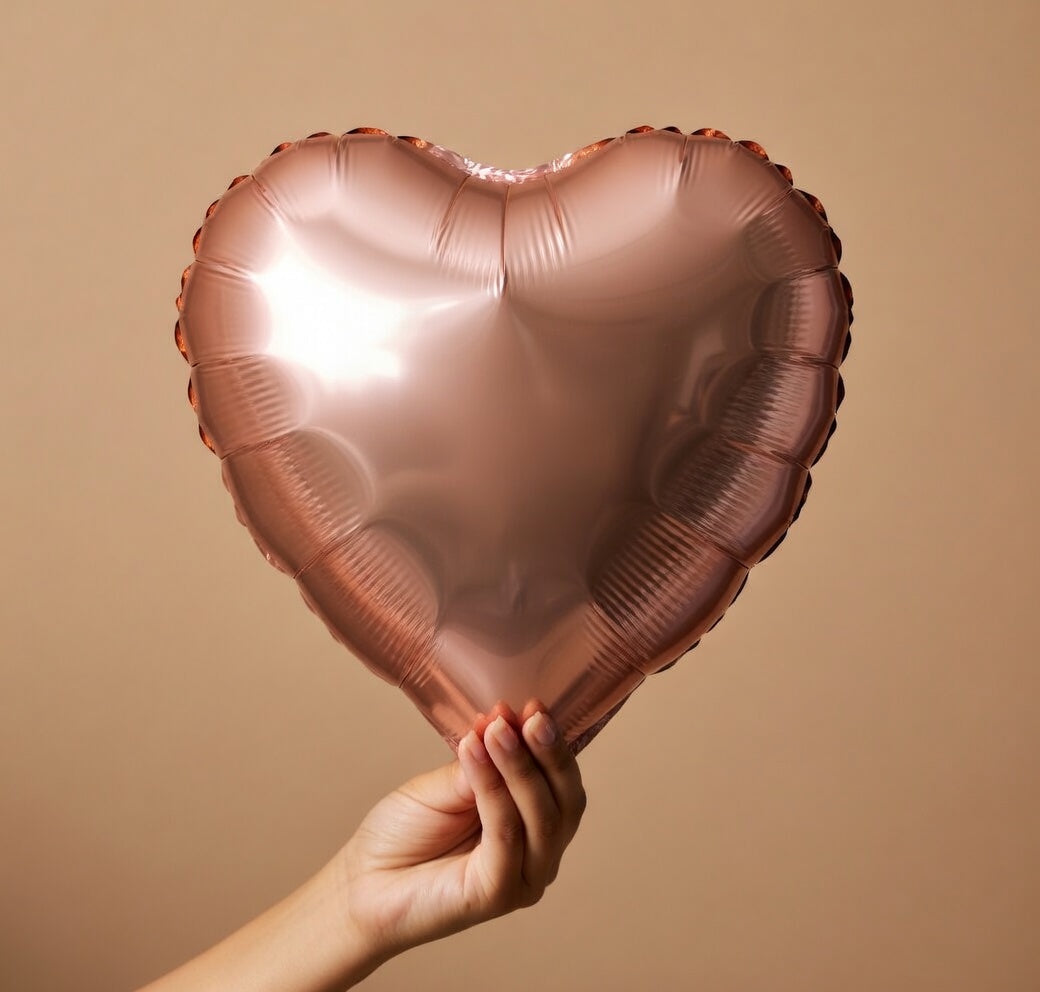 Rose Gold Foil Heart Balloons, 10PCS Rose Gold Heart Shape Balloons, Valentines Balloons 18inch Foil Balloons for Helium Birthday Decorations for Valentines Day, Wedding, Brithday Party, Baby Shower Vatoyum Balloons