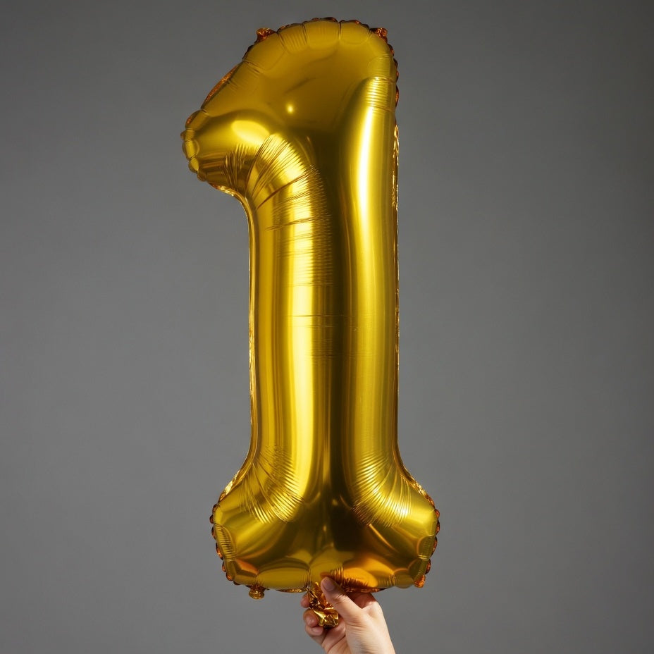 Gold Number 1 Balloon 40 Inch, 0 Balloon Number for 10th 20th 30th 40th 50th 60th Birthday Decorations, Gold Party Supplies Vatoyum Balloons