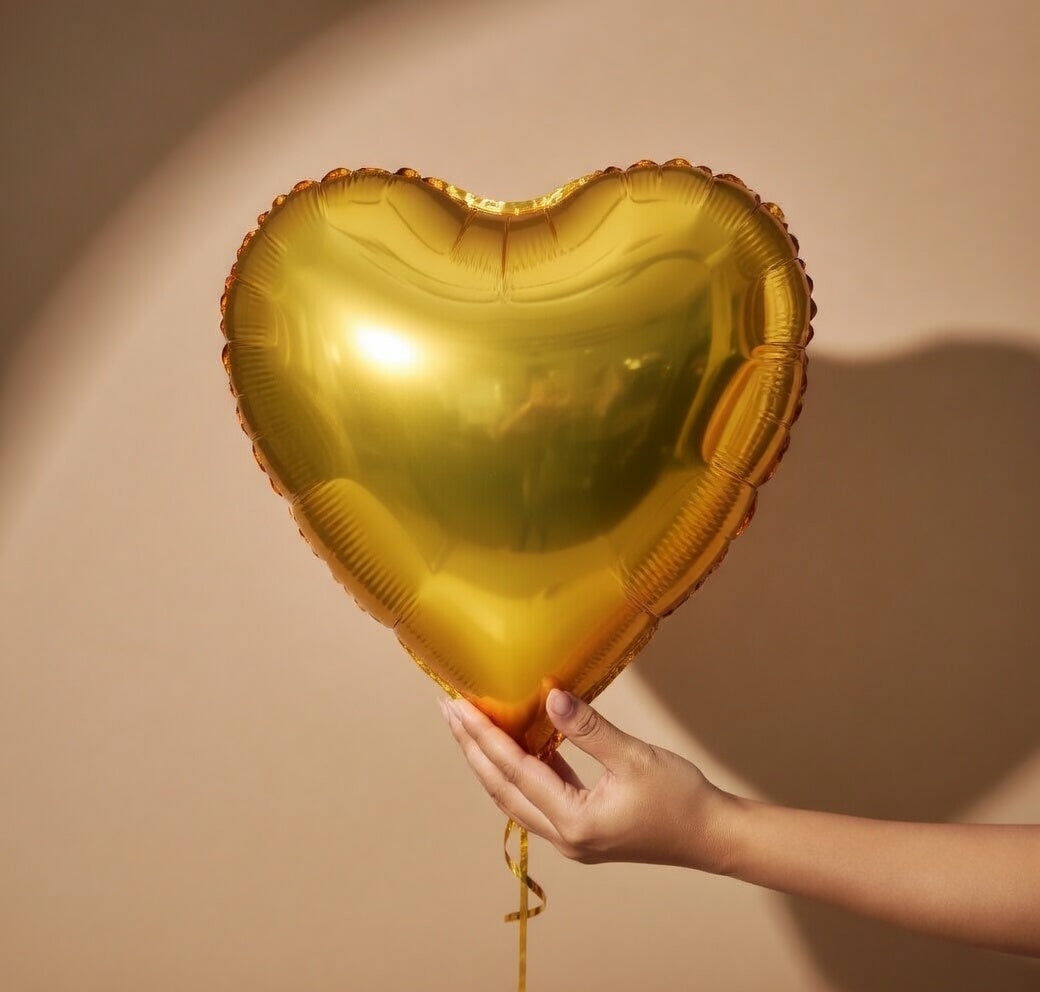 Gold Heart Foil Balloons — 10-Pack of 18-Inch Gold Heart-Shaped Balloons | Valentine's Day Helium Decoration Balloons | Ideal for Valentine's Day, Weddings, Birthday Parties, and Baby Showers Vatoyum Balloons