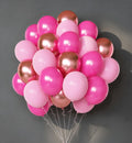 Pink balloons, metallic gold balloons, 50 12-inch bright pink, champagne gold, light pink, and latex balloons, suitable for birthday parties, baby showers, and princess-themed party decorations. Vatoyum Balloons