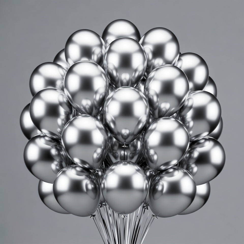 Silver Balloons 50pcs 12 Inch Silver Latex Helium Balloons for Birthday Wedding Anniversary Graduation Bachelorette Engagement Bridal Shower Retirement Party Decorations Vatoyum Balloons