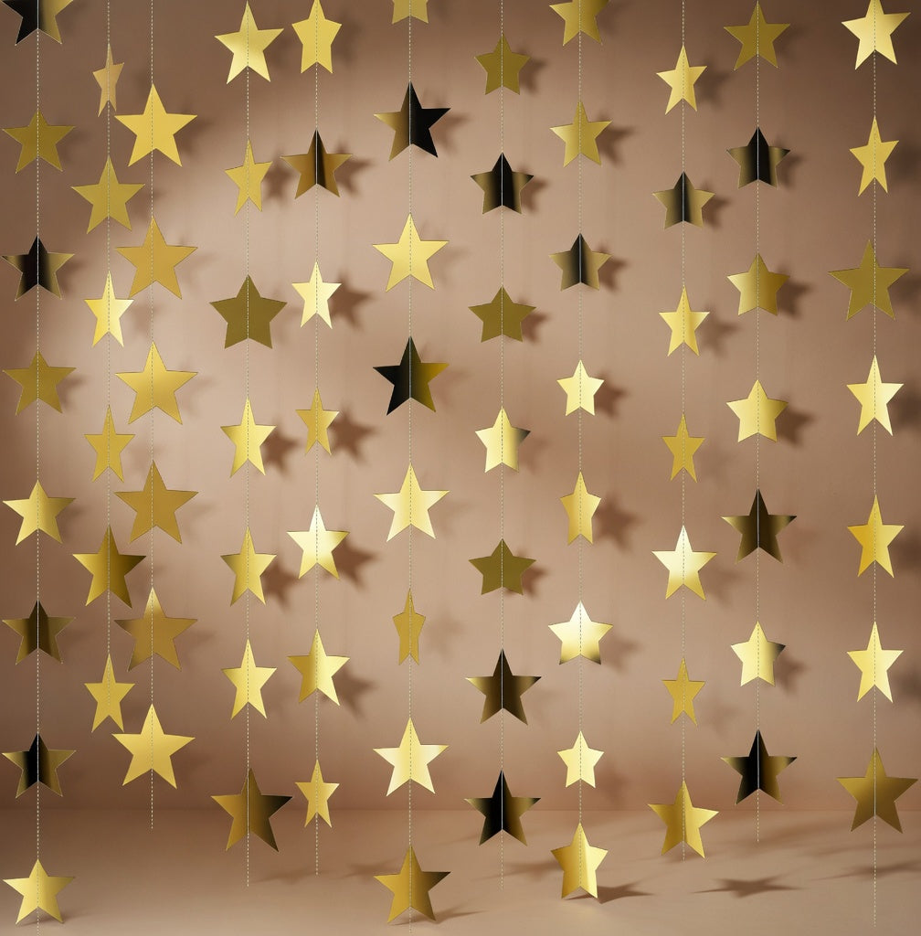 Glitter Star Garland Banner 2026 Graduation Decor 130 Feet Star Hanging Banner Twinkle Backdrop for Party Birthday Classroom Wedding Supplies(Gold) Vatoyum Balloons