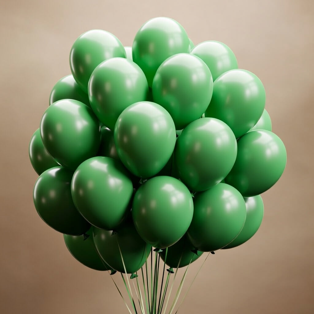 Click to see full view Green Balloons 12 inch, Green Latex Balloons 50pcs Party Balloons for Birthday Christmas Baby Shower Jungle Football Tropical Safari Party Decorations Vatoyum Balloons