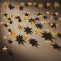 Gold Party Decoration Set — Star Streamers & Garlands, 3D Metallic Gold Star Hanging Banners; Ideal for Birthdays, Weddings, Baby Full Moon Celebrations, Bridal Showers, Festive Occasions, Christmas, Ramadan, and Eid Parties. Vatoyum Balloons