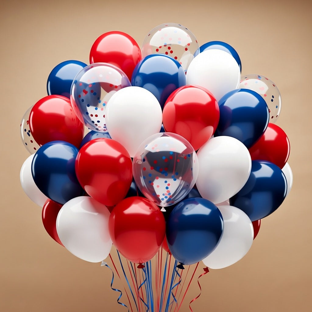 Red White and Blue Balloons - 60pcs 12" Navy Blue and Red and White Party Balloons for Birthday Graduation Independence Day Party Decorations Vatoyum Balloons