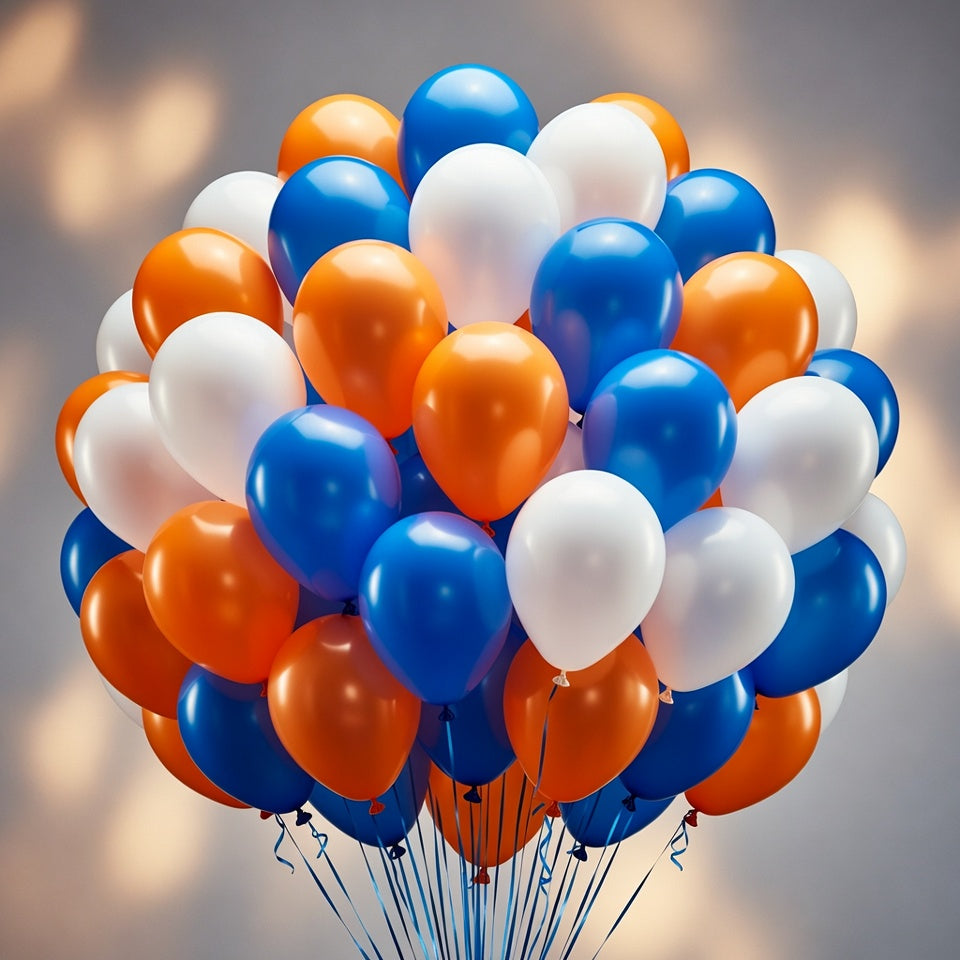 60pcs Blue and Orange Balloons 12inch with White Orange and Royal Blue Latex Balloons for Space Baby Shower Birthday Party Decorations Vatoyum Balloons