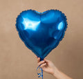 Blue Foil Heart Balloons, 10PCS 18inch Love Shape for Helium Birthday Party Decorations, Boys Men, Baby Shower, Valentines, Wedding, Anniversary Vatoyum Balloons