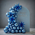 Metallic Blue Star Balloons 110pcs Different Sizes 18 12 10 5 Inch Pack 22 Inch Navy Blue Spike Star Explosion Foil Mylar Balloon Arch Kit for Birthday Party Decorations Vatoyum Balloons