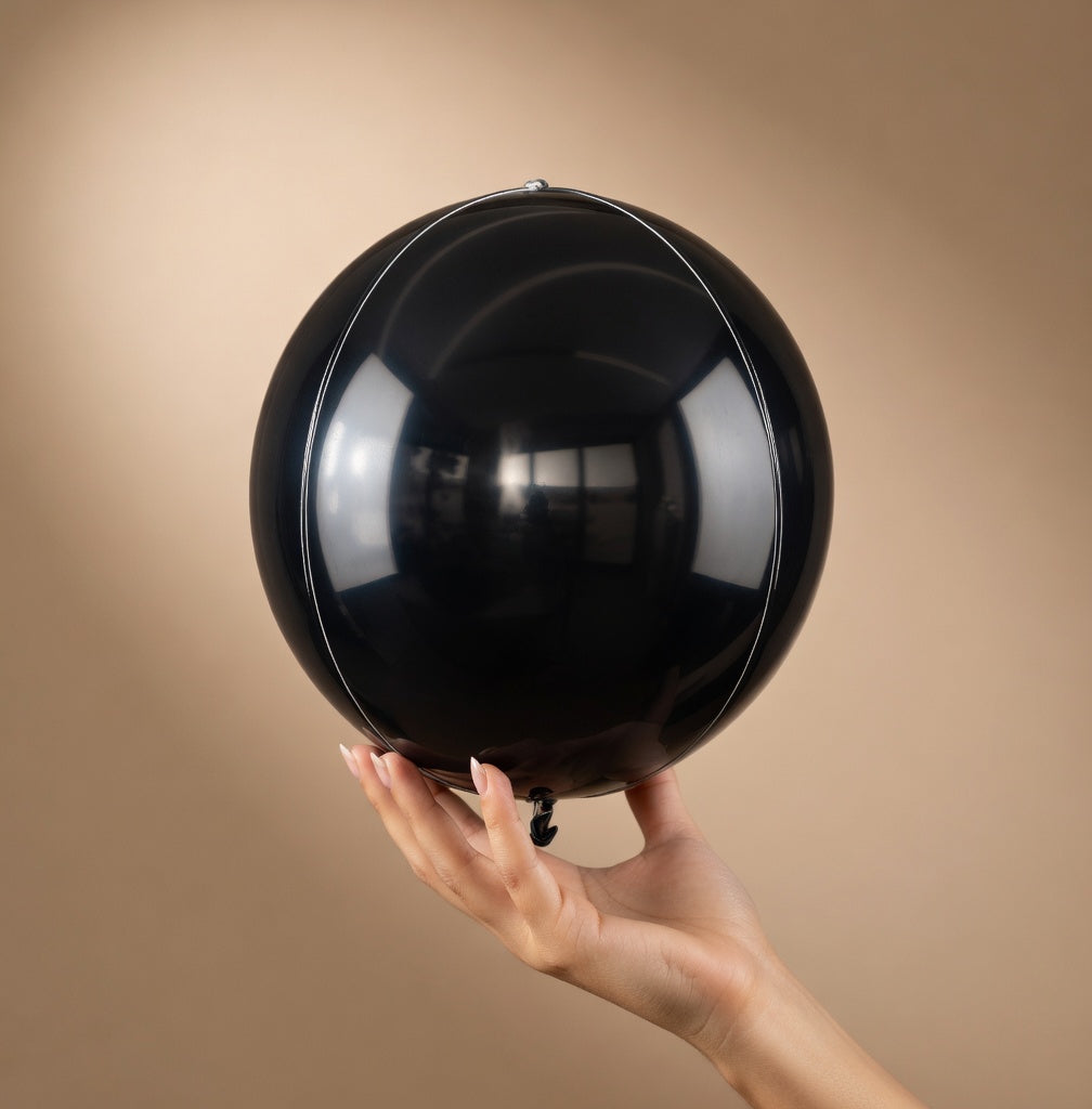12 black round foil balloons, 22-inch, 15-inch, and 10-inch sizes, metallic black 4D spherical balloons, suitable for birthdays, graduations, Christmas, New Year's, and decorations. Vatoyum Balloons