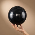12 black round foil balloons, 22-inch, 15-inch, and 10-inch sizes, metallic black 4D spherical balloons, suitable for birthdays, graduations, Christmas, New Year's, and decorations. Vatoyum Balloons