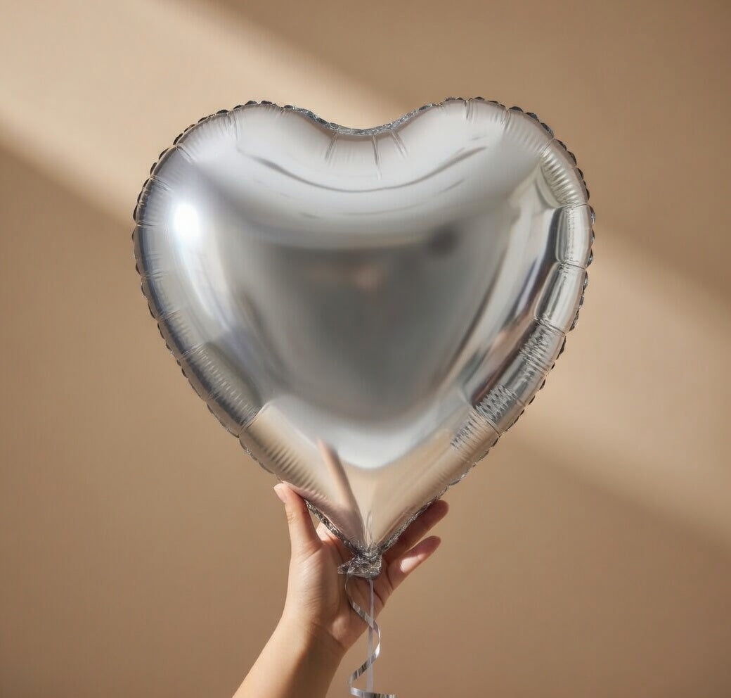 Silver Heart Balloons, 10PCS Valentines Balloons 18inch Love Foil Balloons for Helium Birthday Decorations for Valentines Day, Wedding, Birthday, Baby Shower Vatoyum Balloons
