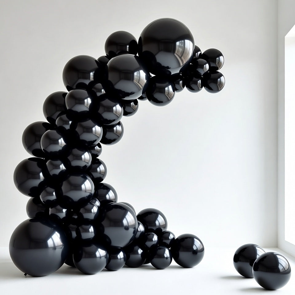 Black Balloons 140 pcs Different Sizes of 18 12 10 5 Inch Black Balloons Arch Kit Garland for Baby Shower Birthday Graduation Casino Gaming Anniversary Retirement Party Decorations Vatoyum Balloons
