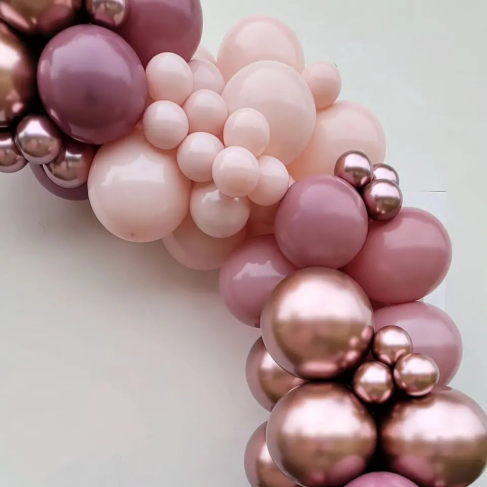 Boho Pink and Rose Gold Balloons, 140 pcs Vatoyum Balloons