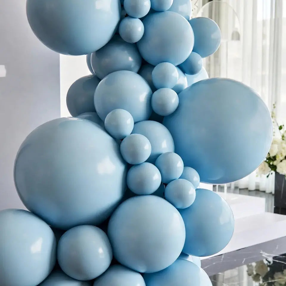 Light Blue Balloons 140 pcs Different Sizes of 18 12 10 5 Inch Baby Pastel Sky Blue Balloon Arch Kit Garland for Graduation Baby Shower Gender Reveal Birthday Party Decorations Vatoyum Balloons