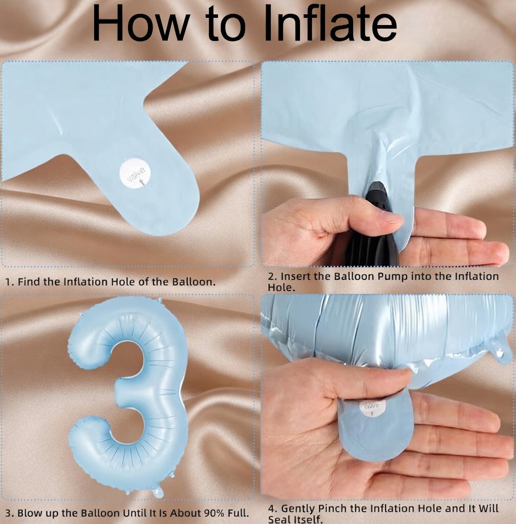 Light blue number 3 balloons, 40-inch large foil number balloons, giant number 3 foil balloons, suitable for 3rd birthdays, baby party decorations, anniversaries, and other occasions. Vatoyum Balloons