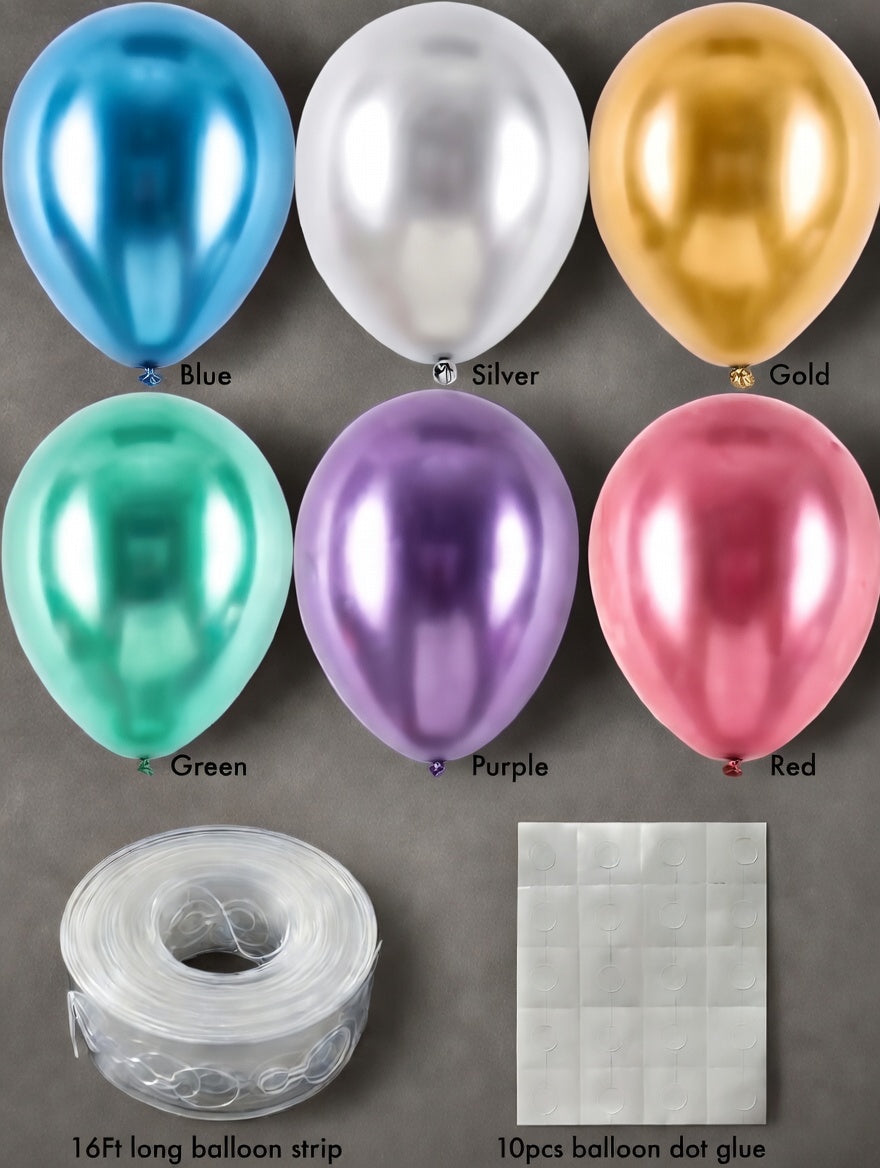 100 colorful party balloons, 12-inch metal helium balloons, suitable for birthday party decorations, arch decorations, wedding birthday parties, baby showers, and Christmas parties. Vatoyum Balloons