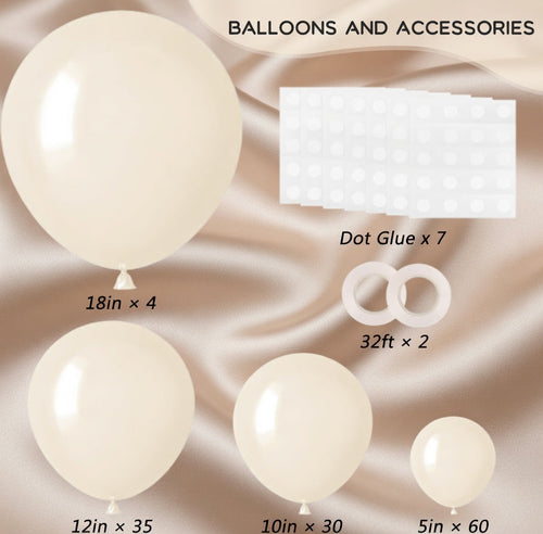 129pcs Ivory white Balloons Different Sizes 18 12 10 5 Inch Latex Balloon Garland Arch for Party Decoration Birthday Gender Reveal Wedding Anniversary Baby Shower Party Supplies Vatoyum Balloons