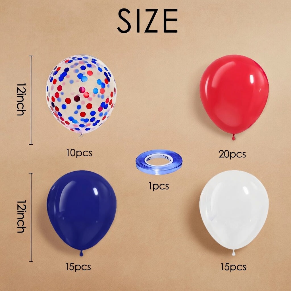 Red White and Blue Balloons - 60pcs 12" Navy Blue and Red and White Party Balloons for Birthday Graduation Independence Day Party Decorations Vatoyum Balloons