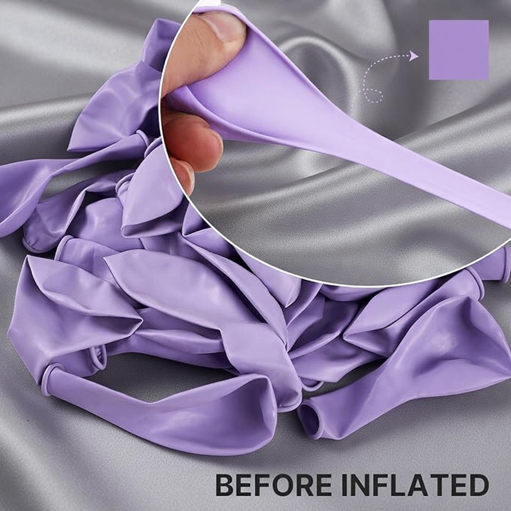 Lavender balloons, 120 balloons per pack, in different sizes (18, 12, 10, 5 inches), light purple balloon arch set, suitable for baby showers, birthday parties, party decorations. Vatoyum Balloons