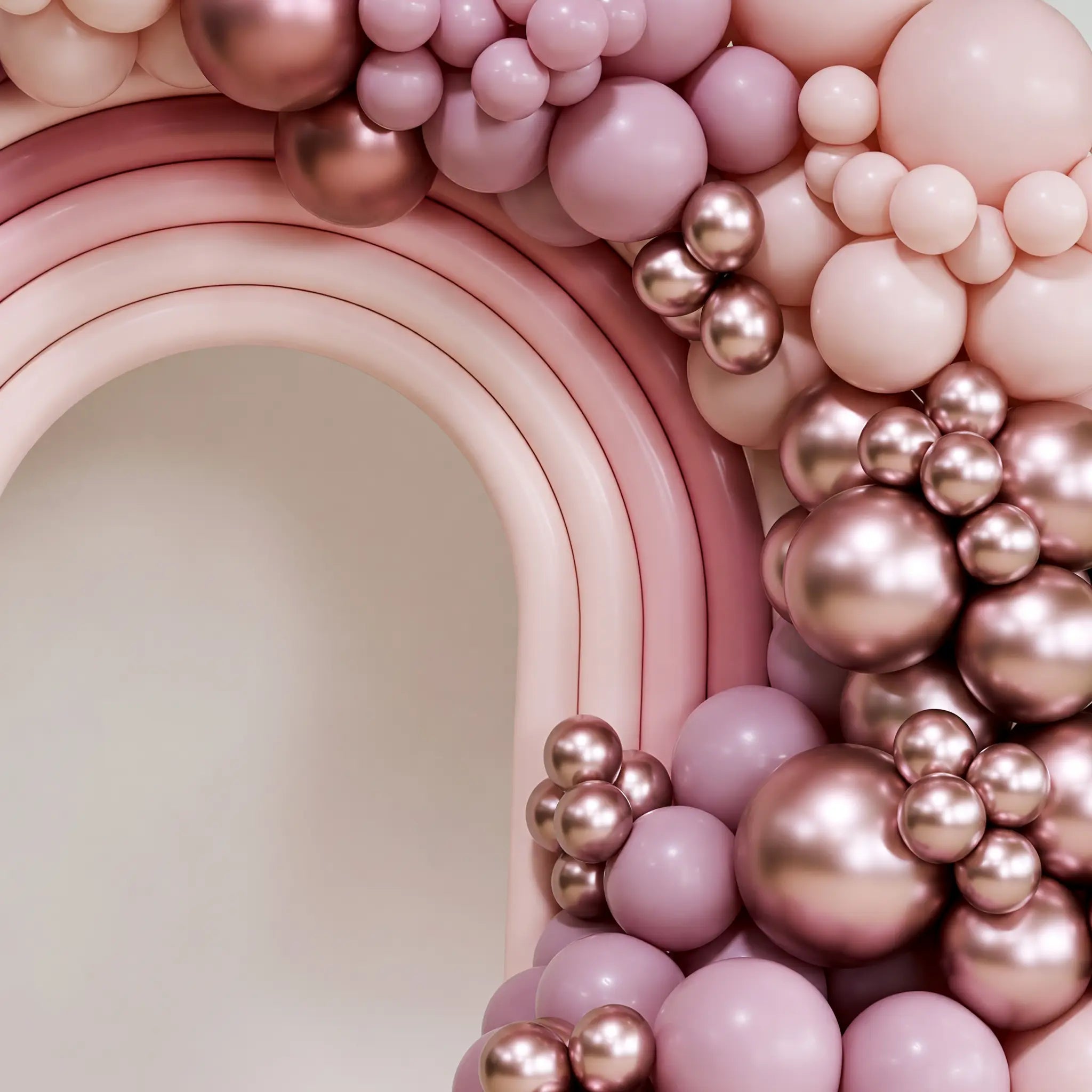 Boho Pink and Rose Gold Balloons, 140 pcs Vatoyum Balloons