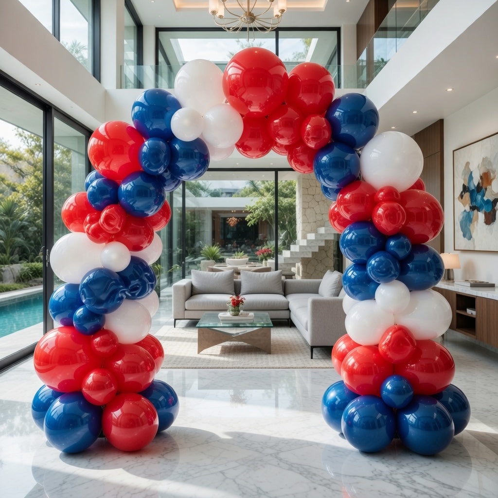 Red White and Blue Balloons, 140 pcs Red White and Royal Blue Balloons Different Sizes Pack of 18 Inch 12 Inch 10 Inch 5 Inch for Balloon Garland as 4th of July Decorations, Party Decorations Vatoyum Balloons