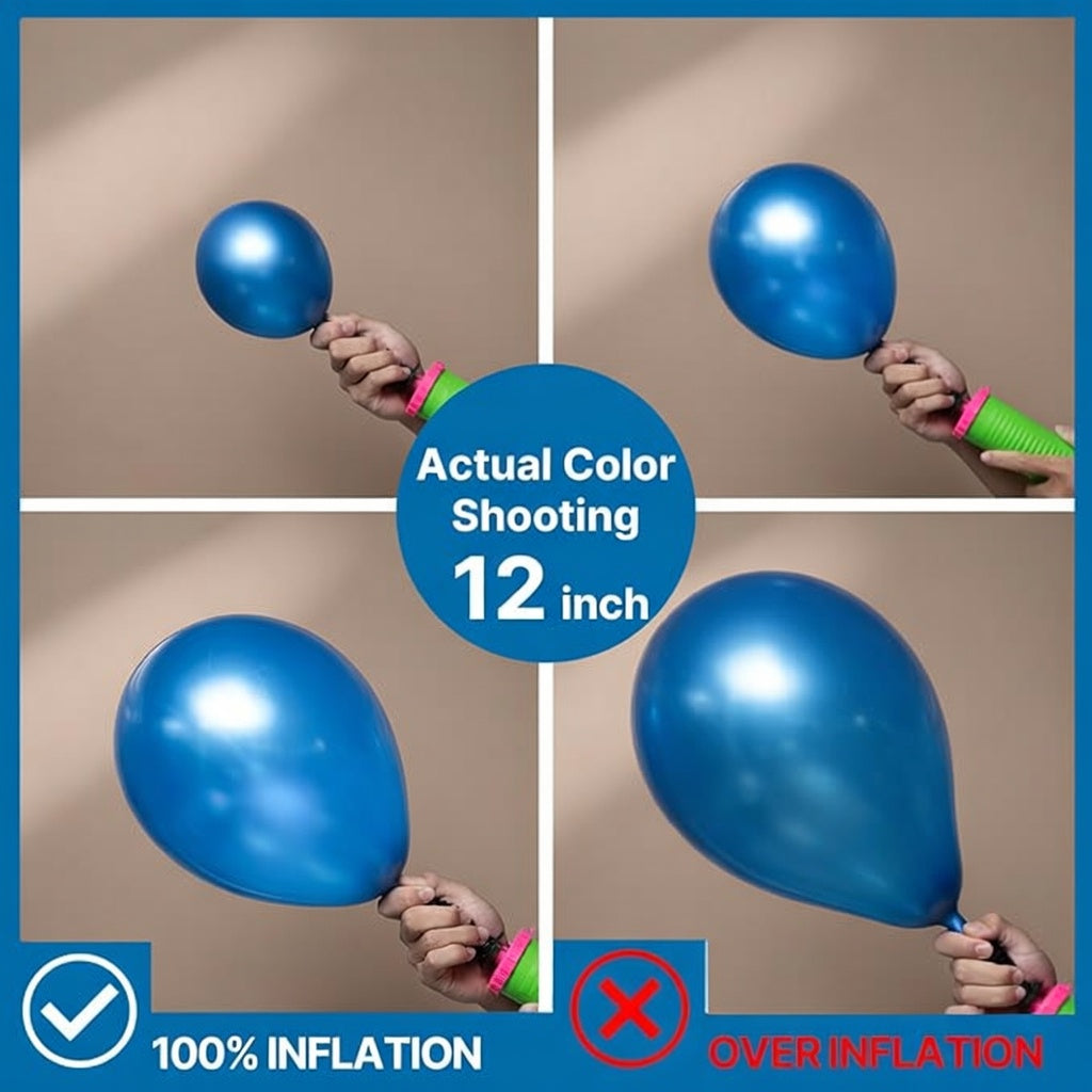 Metallic Blue Balloons 50 pcs 12 Inch Chrome Blue Latex Helium Balloons for Graduation Wedding Baby Shower Engagement Wedding Gender Reveal Birthday Party Decorations Vatoyum Balloons