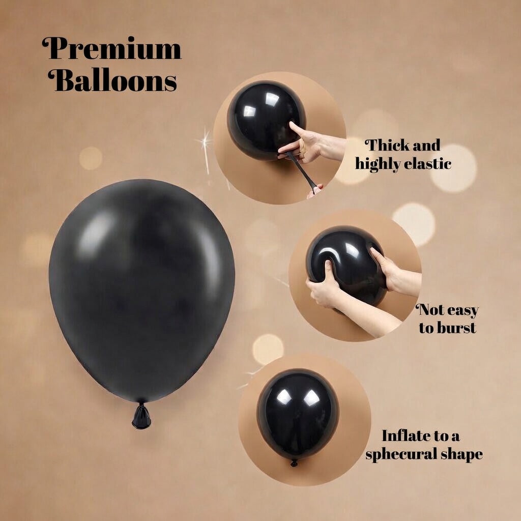 Black and Silver Balloons, 60pcs 12inch Black Metallic Silver Balloons for Graduation Birthday Party Decorations Vatoyum Balloons