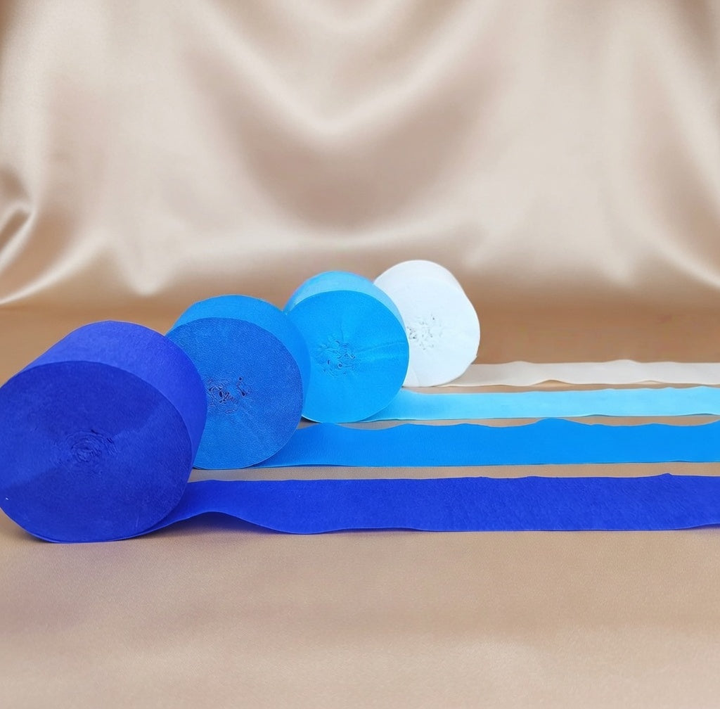 Blue Crepe Paper Streamers 8 Rolls 656 ft Crepe Paper Decorations for Birthday Party, Baby Shower or Reunion (Blue Gradient) Vatoyum Balloons