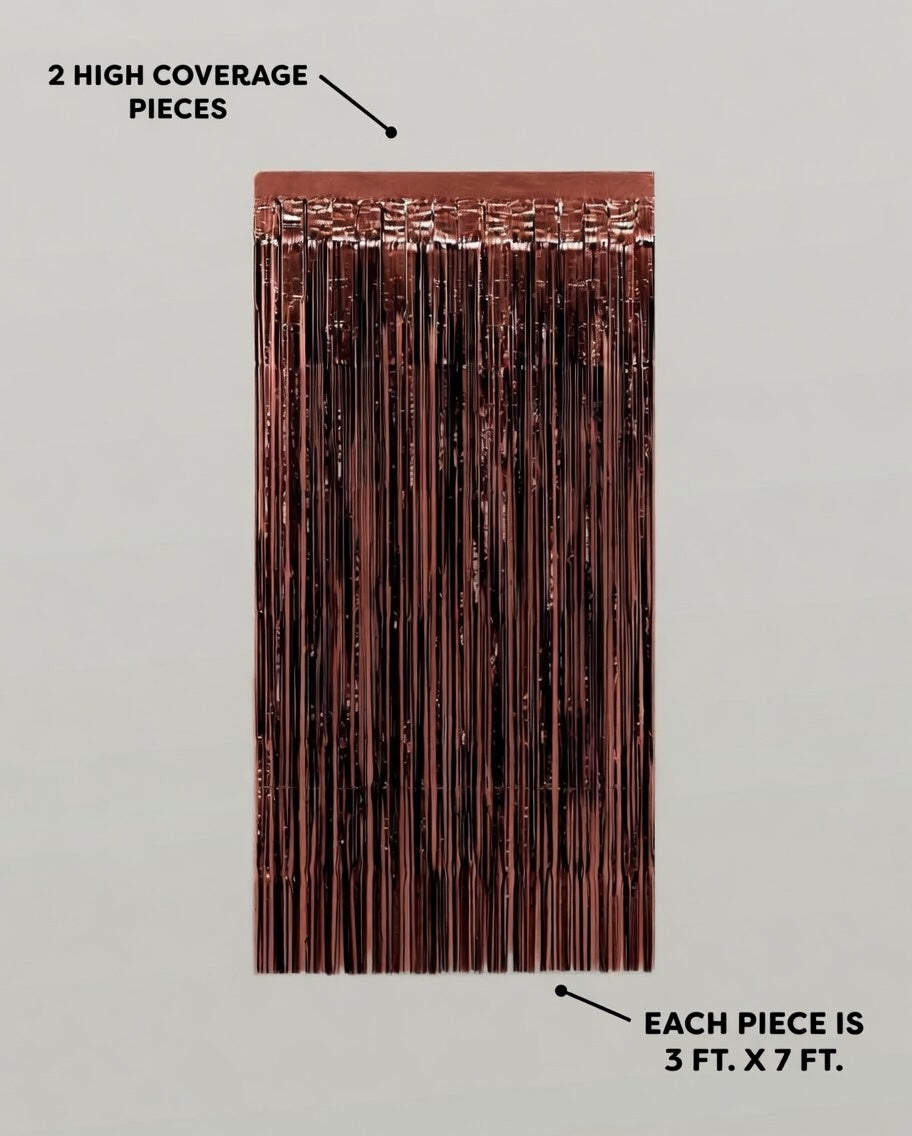 Brown Party Curtain - Set of 2 | Espresso Martini Fringe, Bachelorette Decorations, Cute Birthday Photo Booth, Party Backdrop, Bday Supplies Vatoyum Balloons