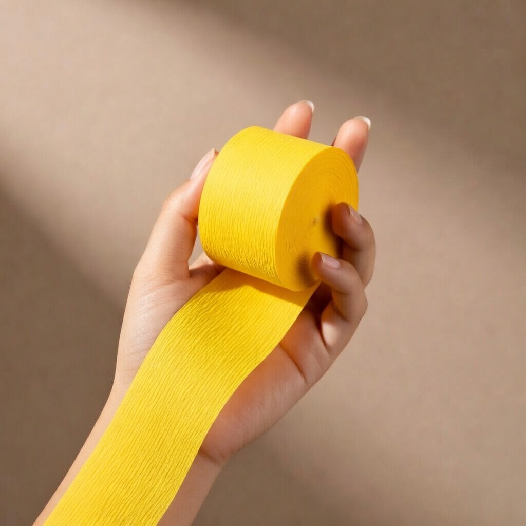 Yellow Crepe Paper Streamers 4 Rolls 328ft, Pack of Party Streamers for Party Decorations, Crepe Paper for Birthday, Baby Shower, Wedding Party Decorations (1.8 Inch x 82 Ft/Roll) Vatoyum Balloons