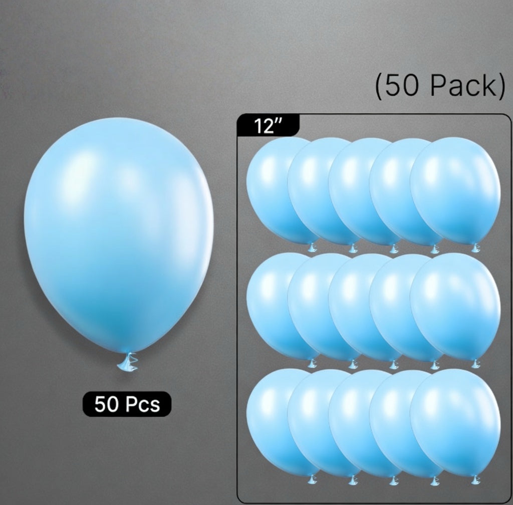 Light Blue Balloons 50 pcs 12 Inch Baby Pastel Sky Aqua Blue Latex Helium Balloons for Graduation Baby Shower Gender Reveal Wedding Under the Sea Birthday Party Decorations Vatoyum Balloons