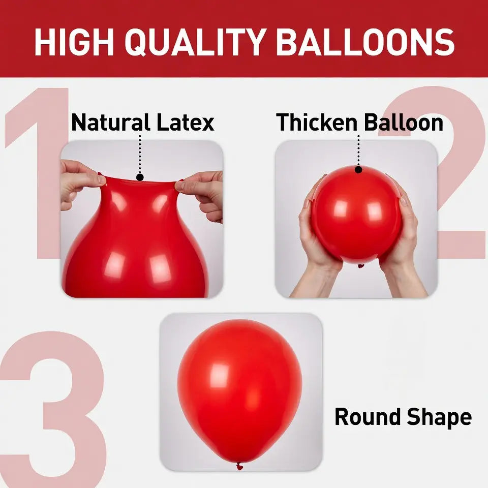 Red Balloons 140 pcs Different Sizes of 18 12 10 5 Inch Red Balloon Arch Kit Garland for Birthday Graduation Bachelorette Citizenship Anniversary Cherry Casino Theme Party Decorations Vatoyum Balloons