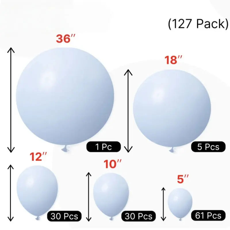 Light Blue Balloons 140 pcs Different Sizes of 18 12 10 5 Inch Baby Pastel Sky Blue Balloon Arch Kit Garland for Graduation Baby Shower Gender Reveal Birthday Party Decorations Vatoyum Balloons