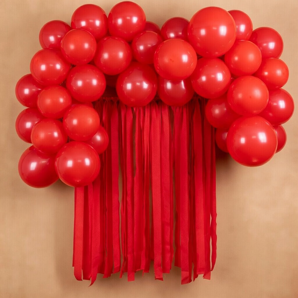 Red Crepe Paper Streamers 4 Rolls 328ft, Pack of Party Streamers for Valentines Day Decorations, Crepe Paper for Birthday, Baby Shower, Wedding Party Decorations (1.8 Inch x 82 Ft/Roll) Vatoyum Balloons