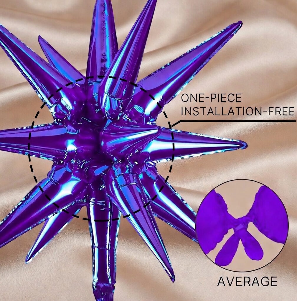 Metallic Purple Star Balloons 110pcs Different Sizes 18 12 10 5 Inch Pack 22 Inch Purple Spike Star Foil Mylar Balloon Arch Kit for Birthday Wedding Party Decorations Vatoyum Balloons